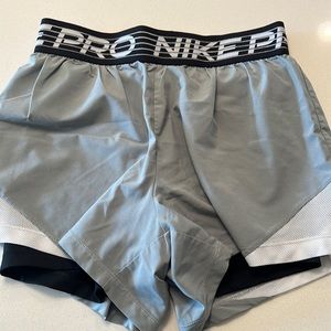 Nike Pro Shorts - Grey/ White/ Black